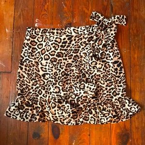 Cheetah print wrap skirt